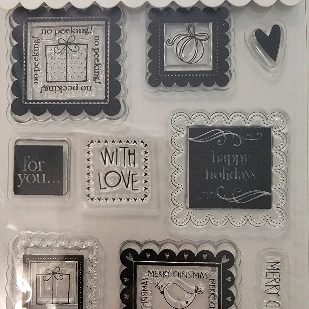 Heidi Grace HOLIDAY WISHES Clear Cling Stamps Set of 15 NEW